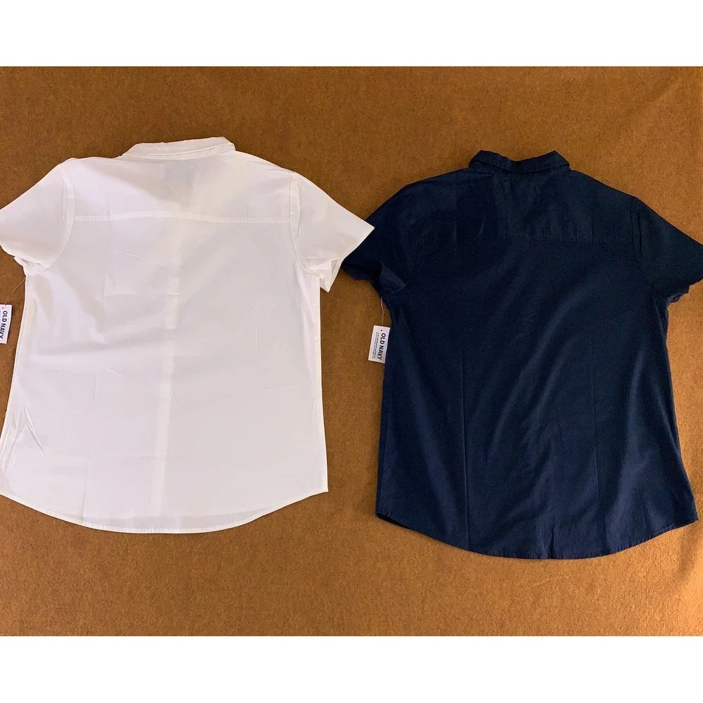 Old Navy Girls Size XXL (18) School Uniform Short-Sleeve Poplin Shirt 2-Pack NWT